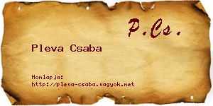 Pleva Csaba névjegykártya